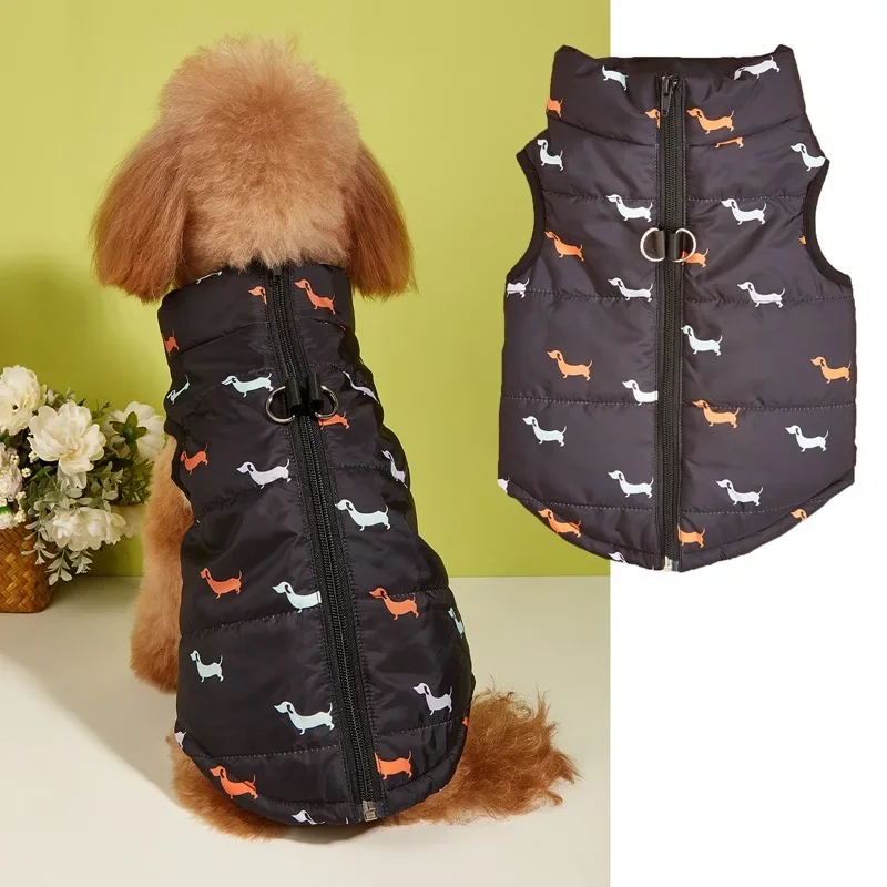 Pet Dog Clothes for Small Dogs Coat for Dachshund Zipper Vest Cotton Thicken Jacket for Puppy Pet Clothing Yorkies Pug Costume