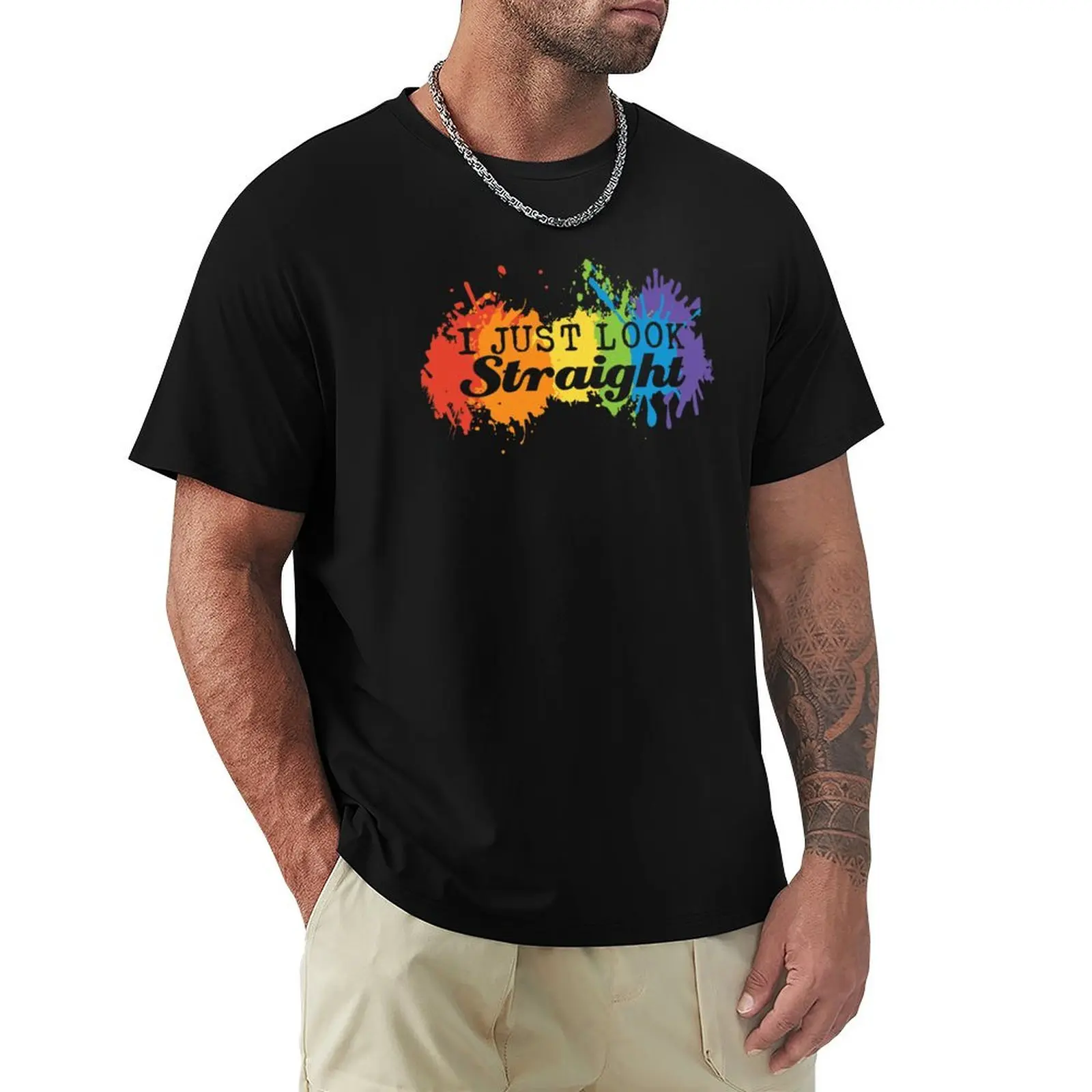 

I Just Look Straight T-Shirt Lightweight Running T-Shirt