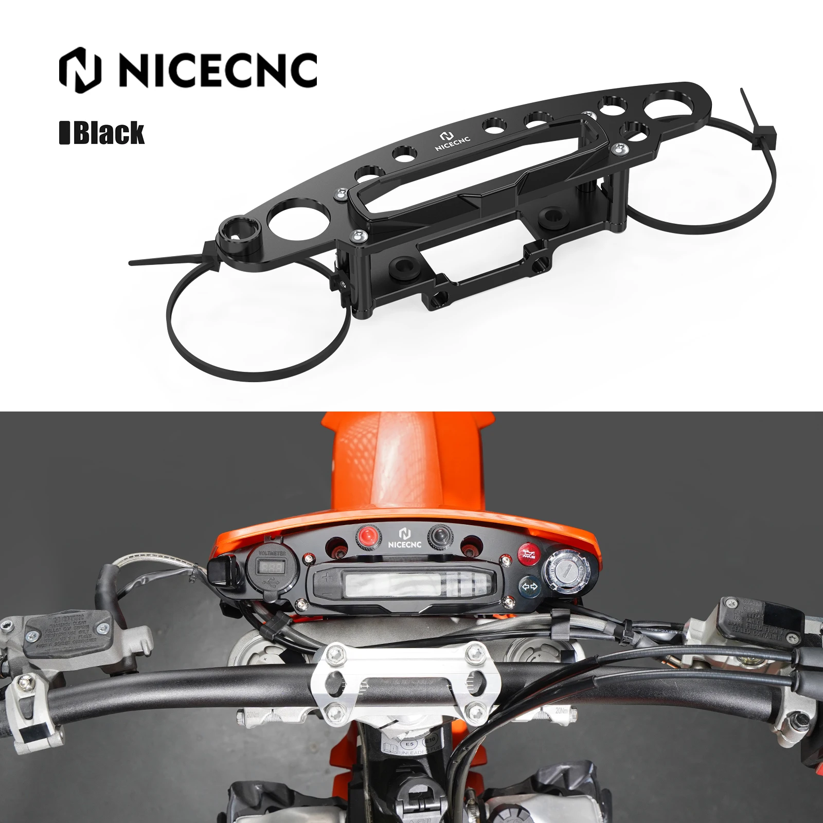 

NICECNC For 2024 KTM EXC 300 EXCF 450 EXCF Six Days 500 XW-F 250 350 XCF-W 450 XC-W TPI 300 Ignition Device Relocation Dash Kit
