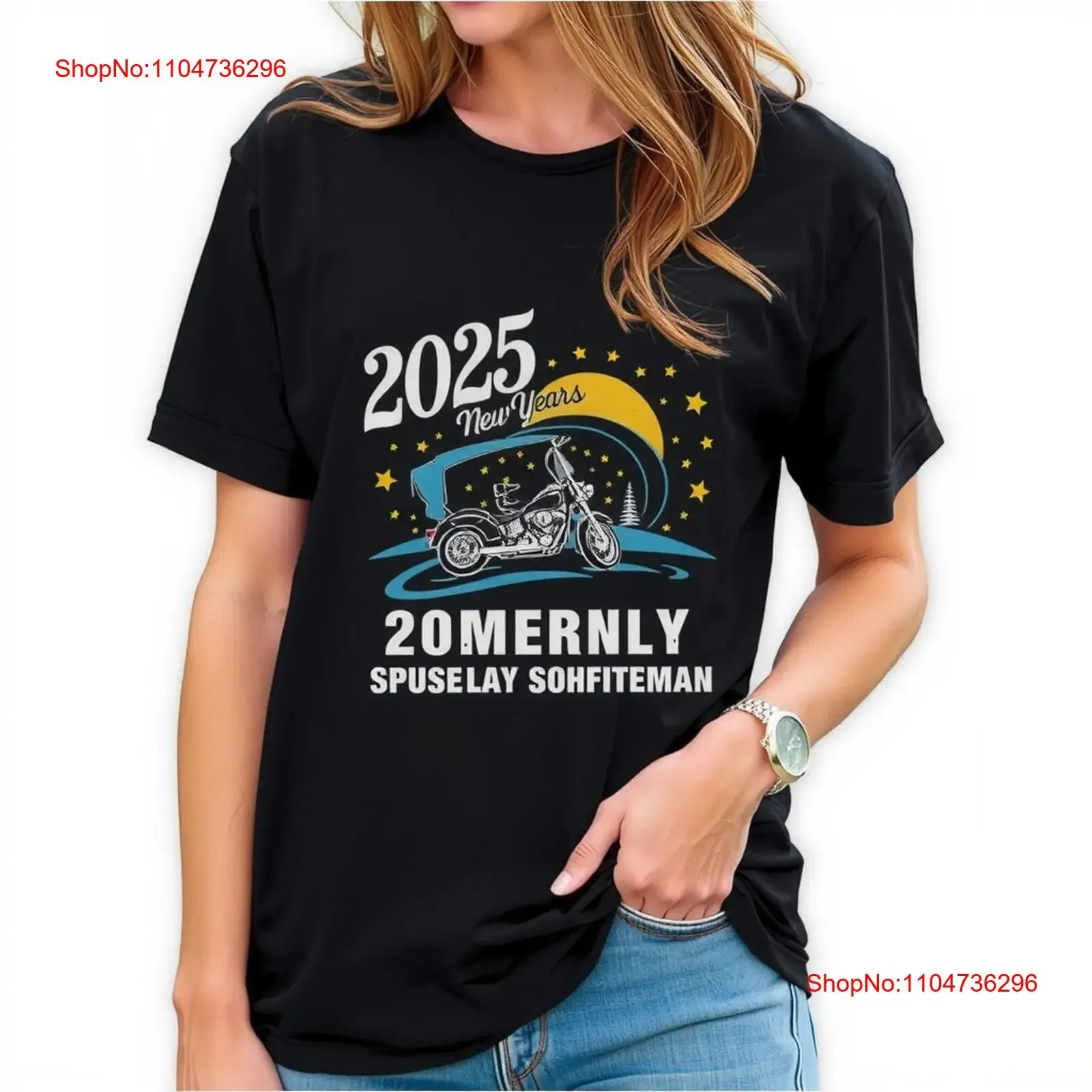 

Винтажная мотоциклетная новогодняя черная футболка 2025 года, повседневная рубашка, дизайнерская хлопковая винтажная стильная футболка с рисунком, мягкая мода унисекс