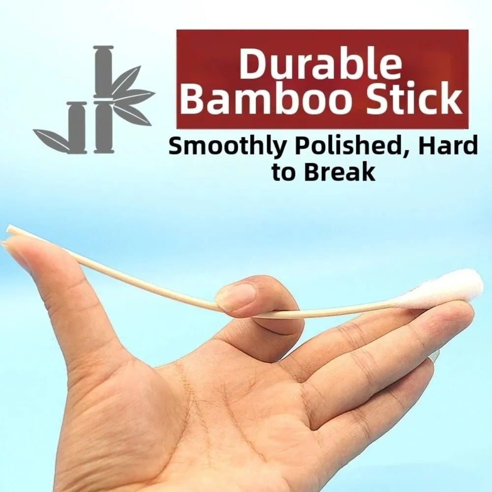 100pcs 7.87inch Long Cotton Swabs with Wooden Handles Skincare Routine Makeup Swabs Makeup Removal Smooth Tips Eyes Cotton Swabs