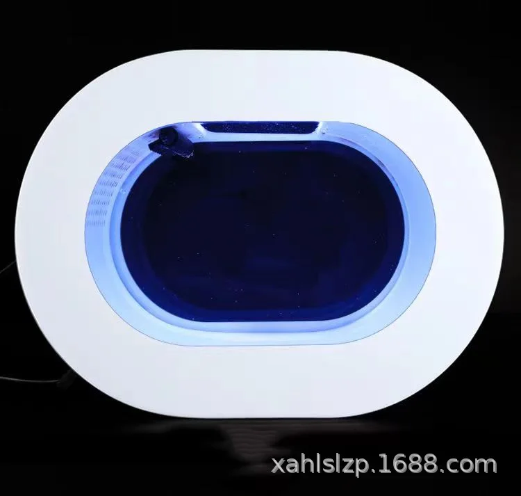 XMSJ 8L/18L/50L Acryl-Quallen-Aquarium – weißes und schwarzes rundes Desktop-Aquarium für kleine Fische, kreative Heimdekoration 5