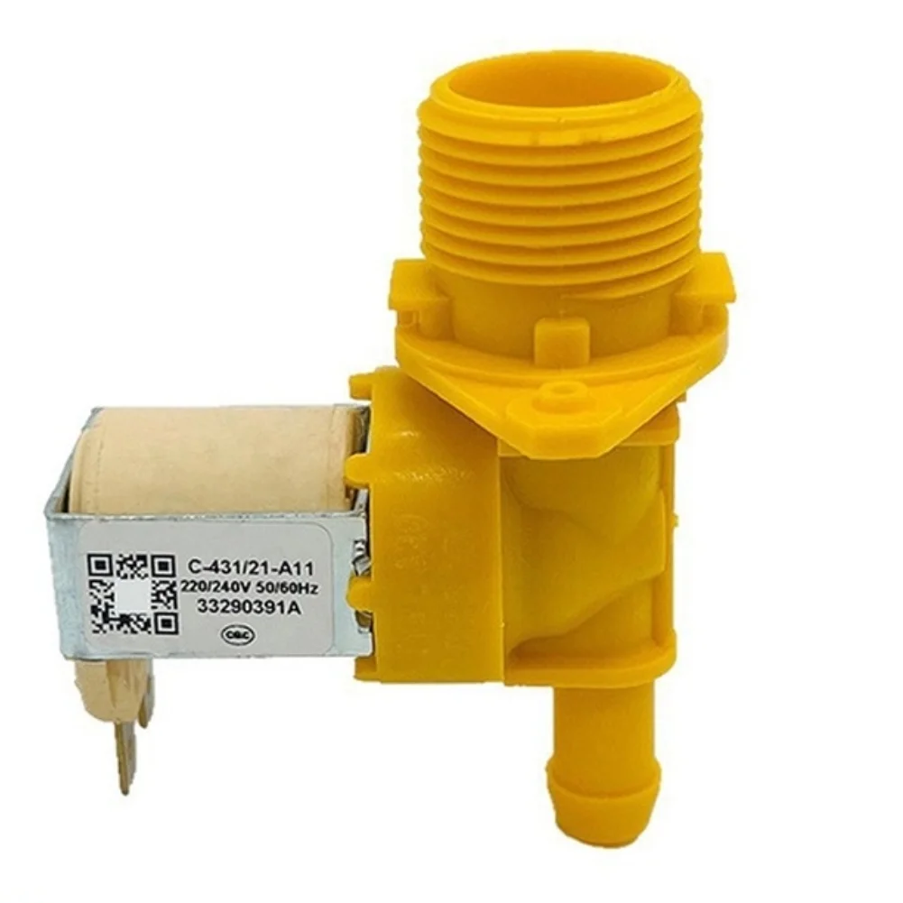 Water Inlet Solenoid Valve 220V for Washing Machine Automatic Flow Control 12 x 12 x 6 cm Yellow Valve for Home Use