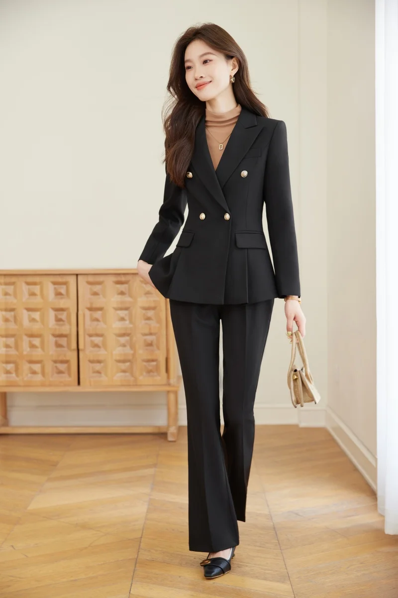 

AIyssa Elegant and fashionable professional women's high-quality two-piece suit jacket + pants. 2025 autumn/winter new styles