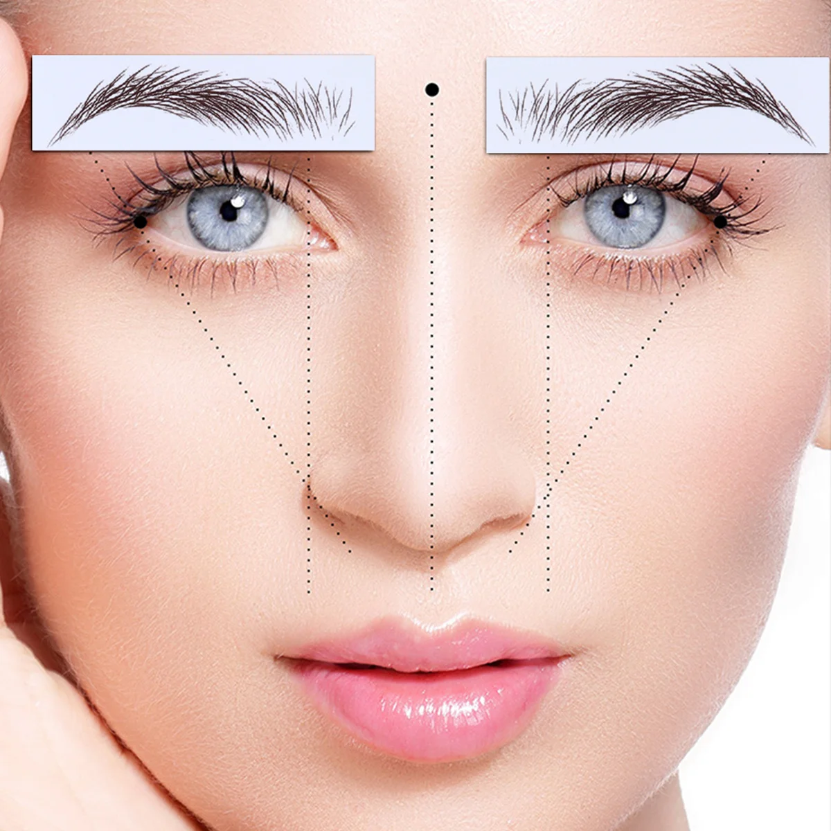 

4Pcs Water Transfer Eyebrow Stickers Long-Lasting Fade-Resistant Fake Eyebrows Cosmetics 6D Hair-Like Design for Smooth Natural