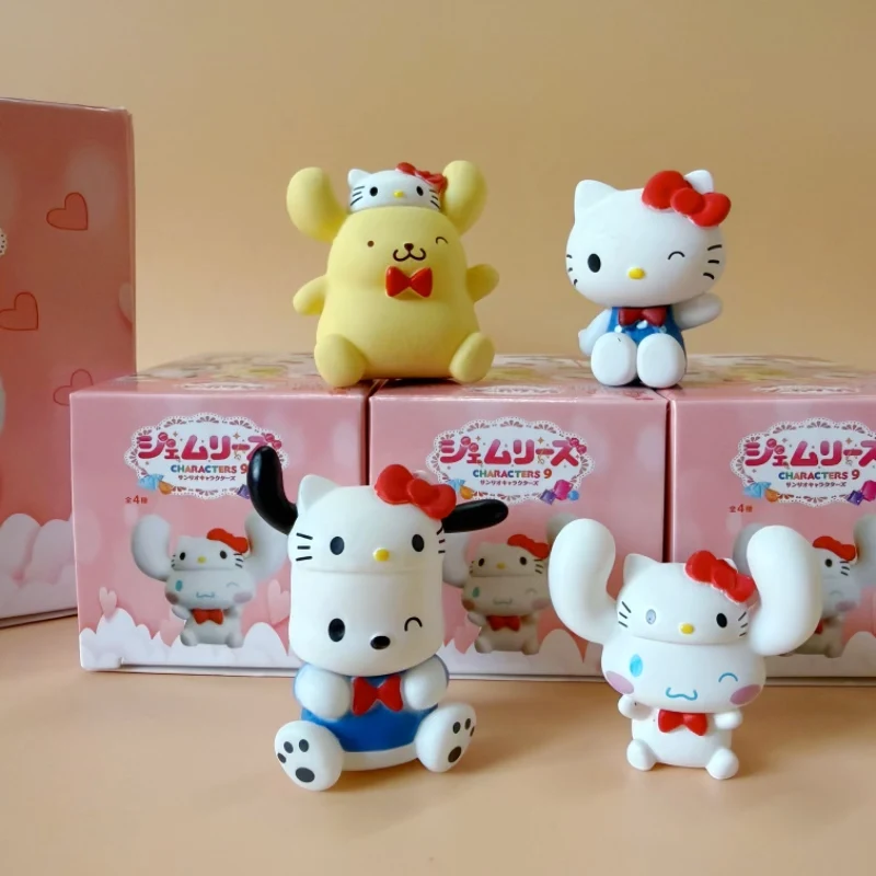 

Kawaii Sanrio CharacterJemries Series Mystery Blind Box Hello Kitty Headwear Cinnamoroll Mini Anime Figurine Desktop Decoration