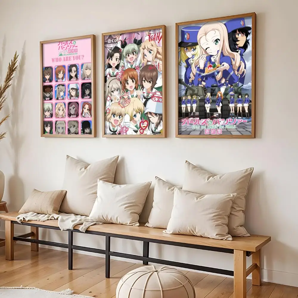 Girls und P-Panzer More Love-Love O-Operation! Poster Wall Art Poster Sticker for Living Room Bar Bedroom Home Decoration