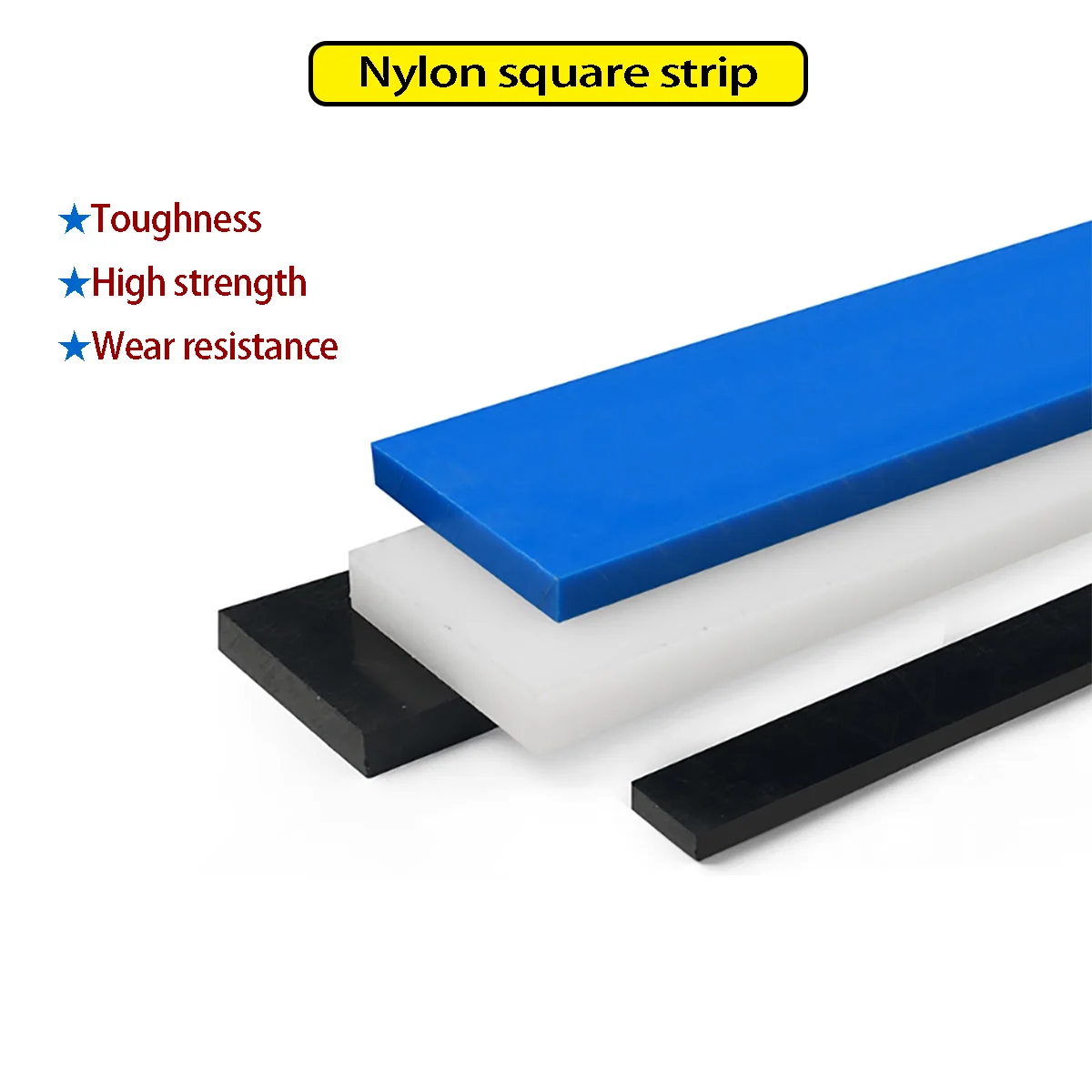 Placa de nylon resistente ao desgaste pa66 bloco de tira longa de nylon que procesam espessura de corte zero = 3/5/8/10/15/20-80mm