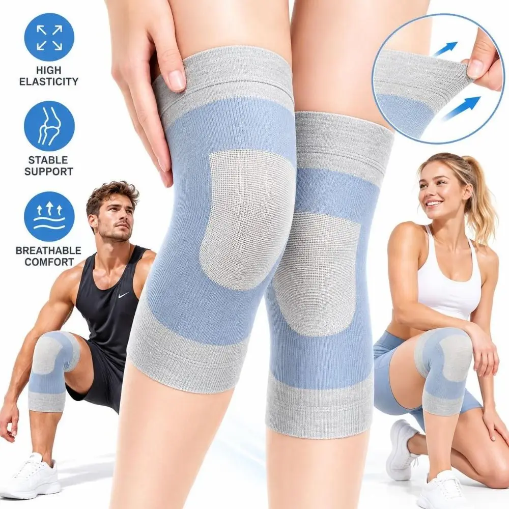 New Breathable Elastic Knee Sleeves Seamless Non-Slip Sports Knee Braces Lightweight Warmth Retention Knee Warmers Running