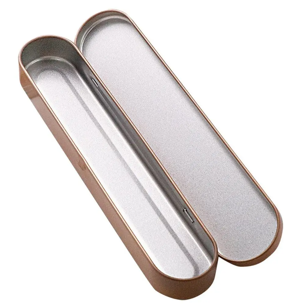 Portable Metal Tin Box with Sponge Lining Multifunctional Pen Box Rectangular Storage Can Home Storage