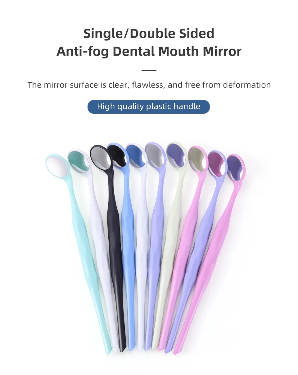 10 teile/schachtel Dental Doppelseitige Mund Spiegel Autoklavierbar Oberfläche Prüfung Reflektoren Mit Griff Zufällige Farben Oral Zahn Bleaching – Detail 1