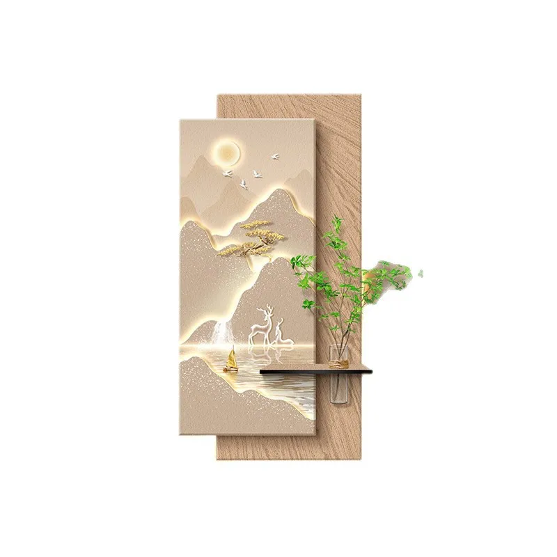 Entrance decorative painting Rizhao Jinshan hydroponic green plant lighting painting Mural in the corridor