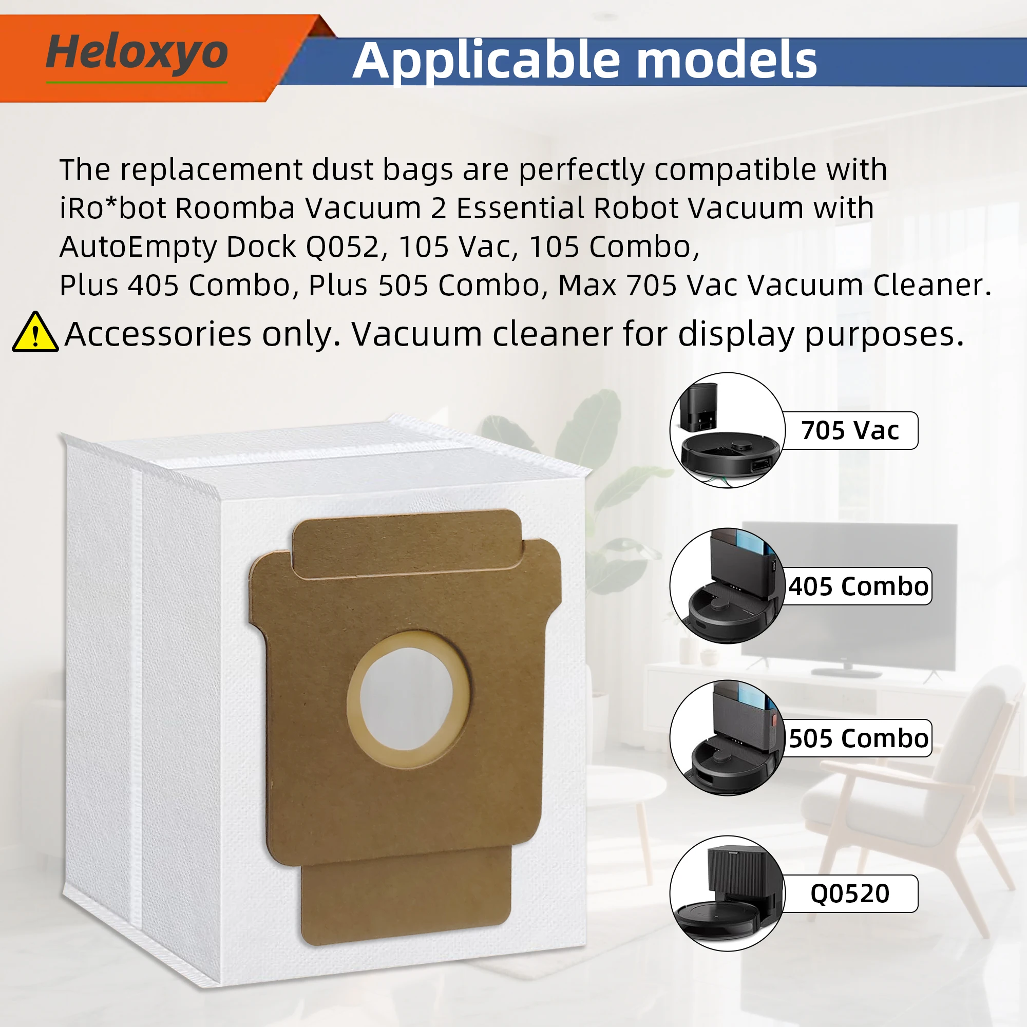 Replacement Dust Bag Compatible with iRobot Roomba 2 Essential Q052, Roomba 104, 105 Vac, 105 Combo, Plus 405, Plus 505 image 2