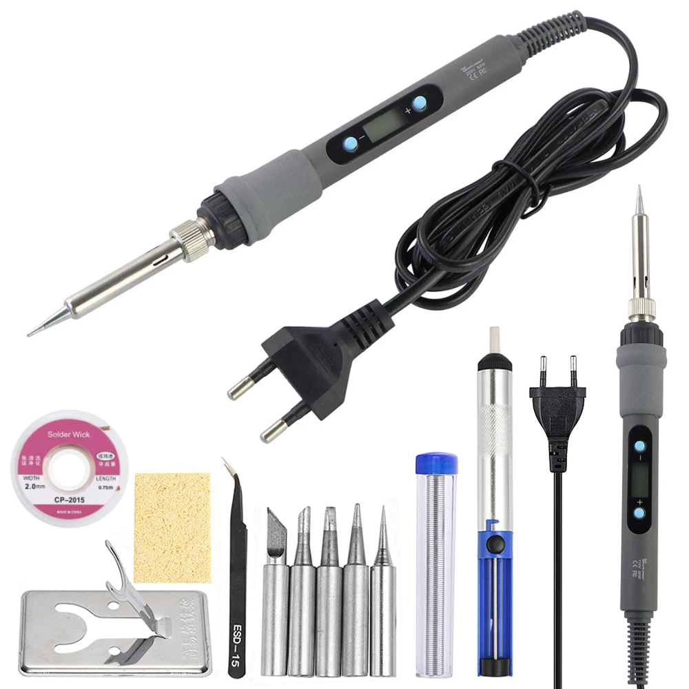 

Digital Display 80W Electric Soldering Iron Adjustable Temperature 220V 110V Solder Iron Welding Repair Tools Kit EU / US Plug