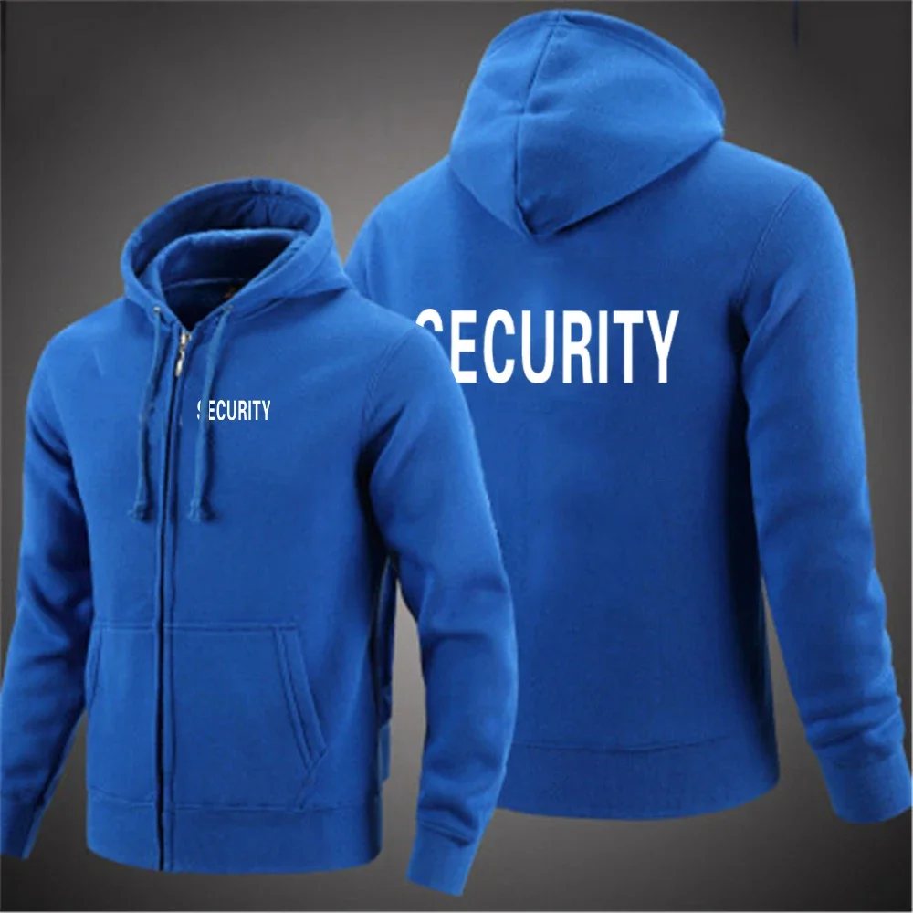 Security 2024 Men New Long Sleeve Printing Solid Color Zipper Hooded Jacket Comfortable Casual Sweatshirt Hoodie Pullover Tops