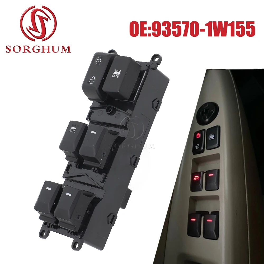 SORGHUM for kia rio Front Left Electric Master Control Power Lifter Window Switch 93570-1W155 For Kia Rio 2012 2013 2014 2015