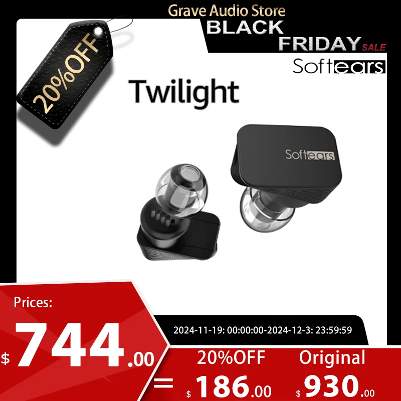 SoftEars Twilight Earphone 10mm Dynamic Drive Monitor Quasi-Reference Level In-Ear HIFI Headphones High-Resolution Dynamic  Earb