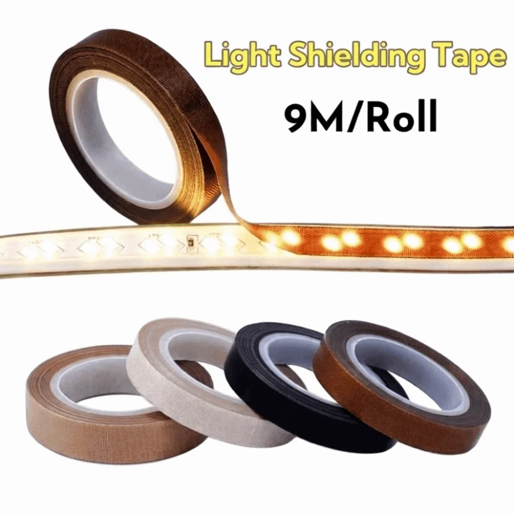 9m/Roll LED Light Strip Shading Tape Self-Adhesive Anti Glare Light Blocking Tape Waterproof Heat Resistant