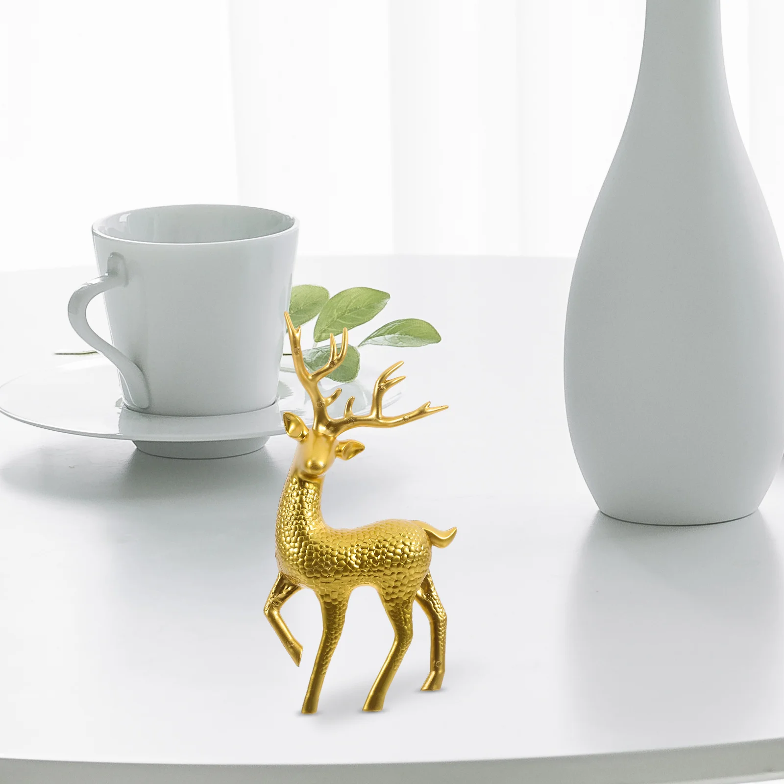 

6pcs Christmas Reindeer Decor Plastic Elk Figurines Standing Desktop Decoration For Holiday Party Scene Xmas Tabletop Ornament