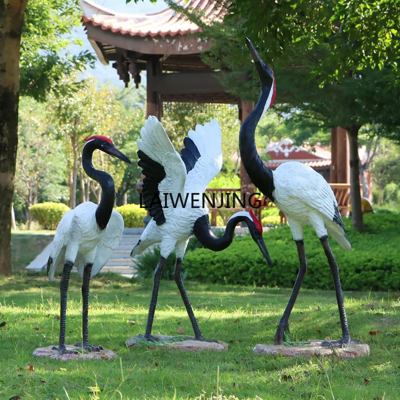 

MJY Simulation Crane Garden Garden Water Feature Garden Landscape Animal Fiberglass Red-crowned Crane Sculpture