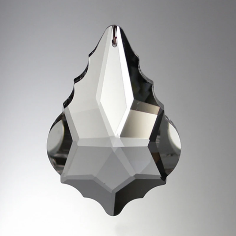 38MM/50MM 1 Piece Clear K9 Maple Leaf Crystal Plated Prism Pendants Chandelier Glass Ornament Curtain Accessories
