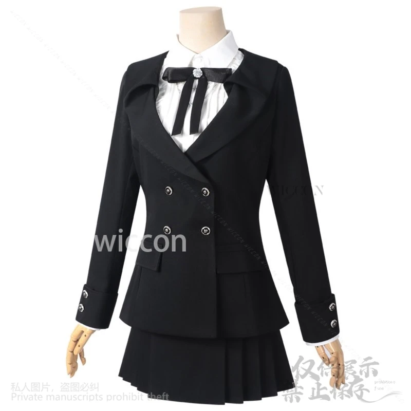 Juego de Anime amor y espacio profundo Cosplay disfraz de héroes estilo británico JK vestido de abrigo negro corbata de Lolita Jirai Kei niñas personalizadas