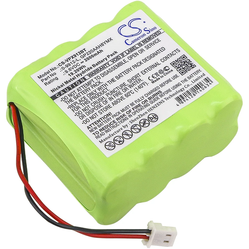 

Ni-MH Alarm System Battery for Visonic, 9.6V, 2000mAh , Compatible Models: 0-100459, PowerMax 0-9912-L Control Pane