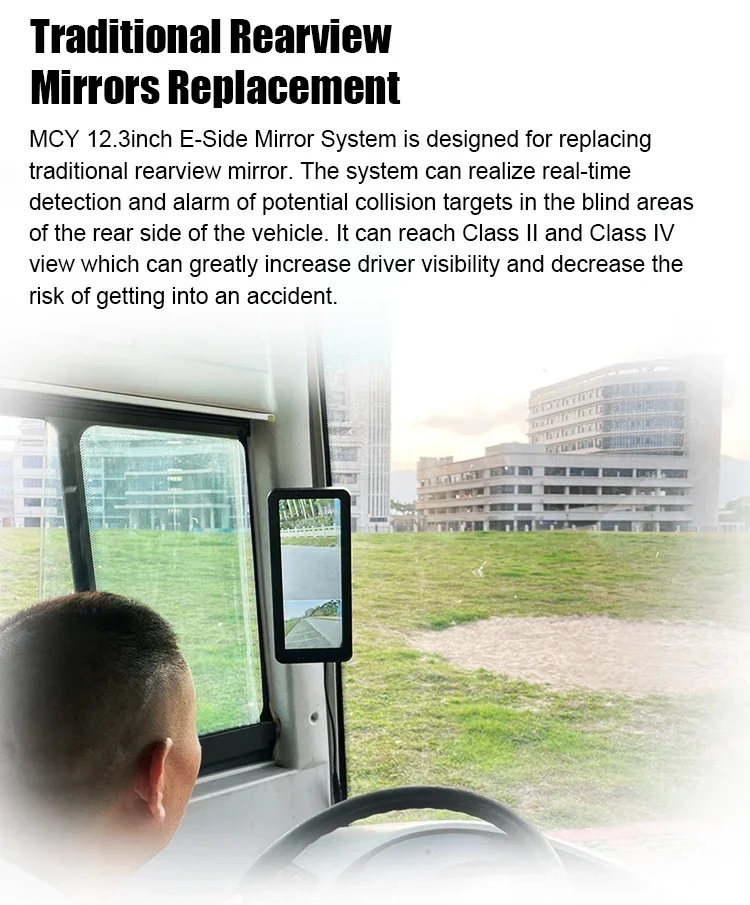 12.3 Inch HD 1080P Full Screen Bus Truck Side Split View Mirror Electronic Rearview Mirror Monitor