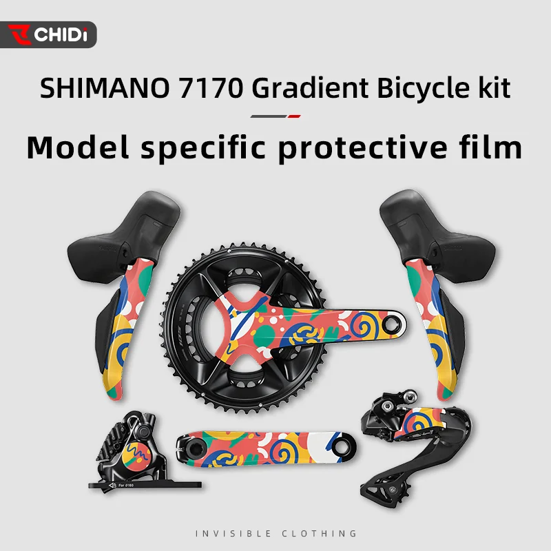 

For SHIMANO 7170 electroplated color-changing stickers for bicycle road mountain bike crank wheel color changing accessories