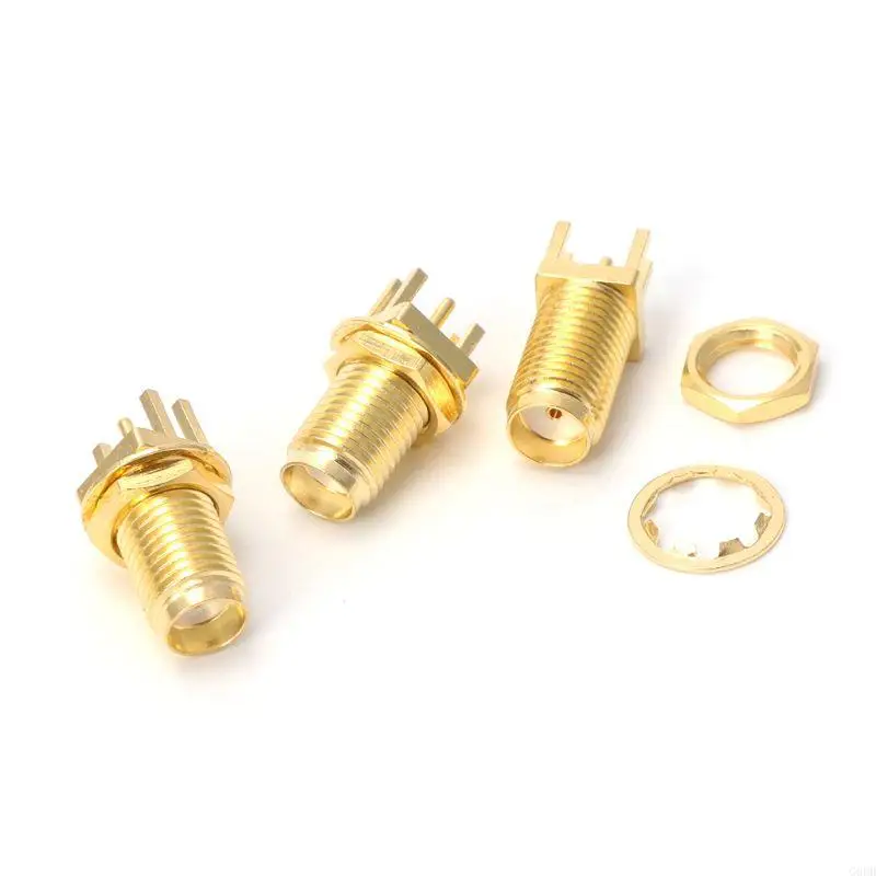 G6DD 10pcs نهاية لإطلاق PCB Mount Mount SMA الإناث جاك مستقيم RF Connector