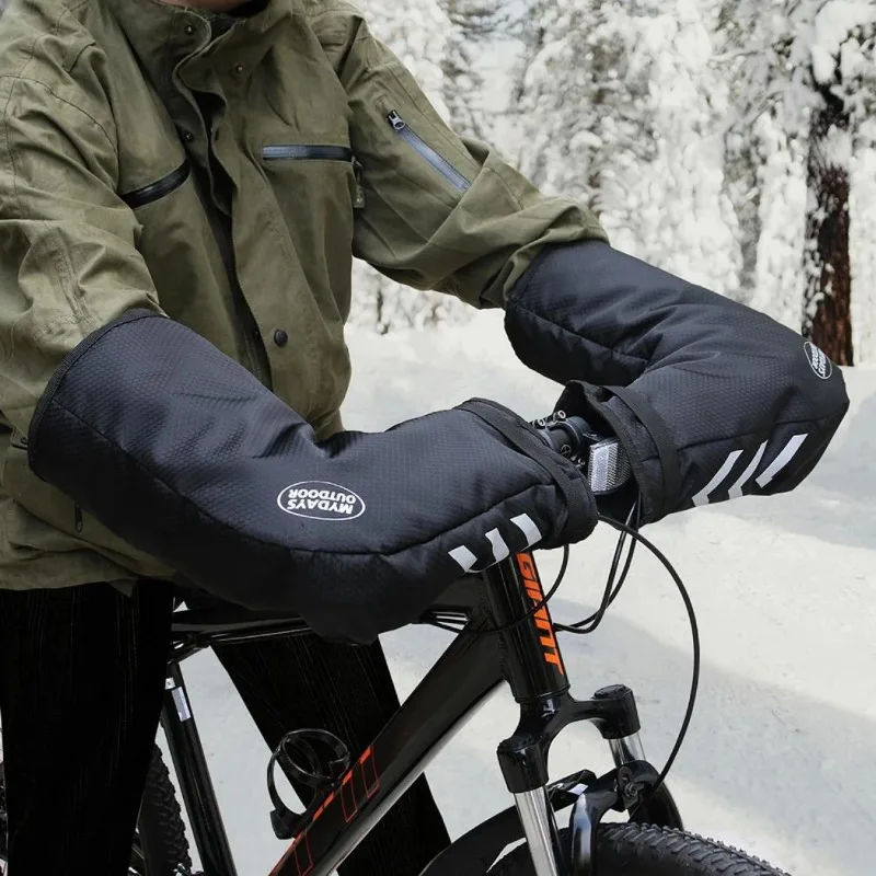 Mountain Road Bicycle Handlebar Mittens Warmer Cover Winter Thermal Bike Bar Gloves Waterproof Universal Cycling Handlebar Cover