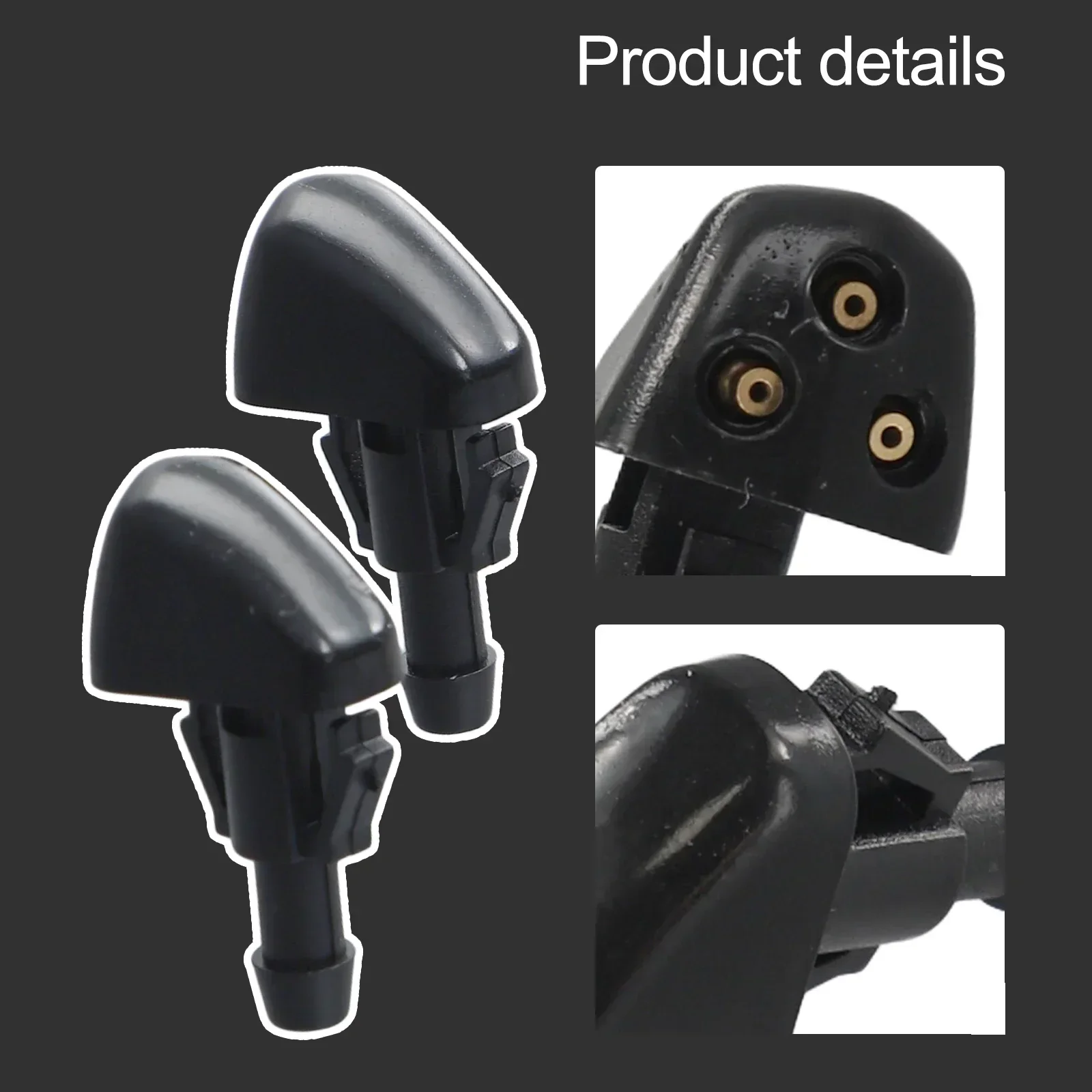 Black Water Spray Jet Nozzles Accessories For Suzuki Grand Vitara XL-7 MK2 Aerio Replacement 2Pcs/kit New Useful