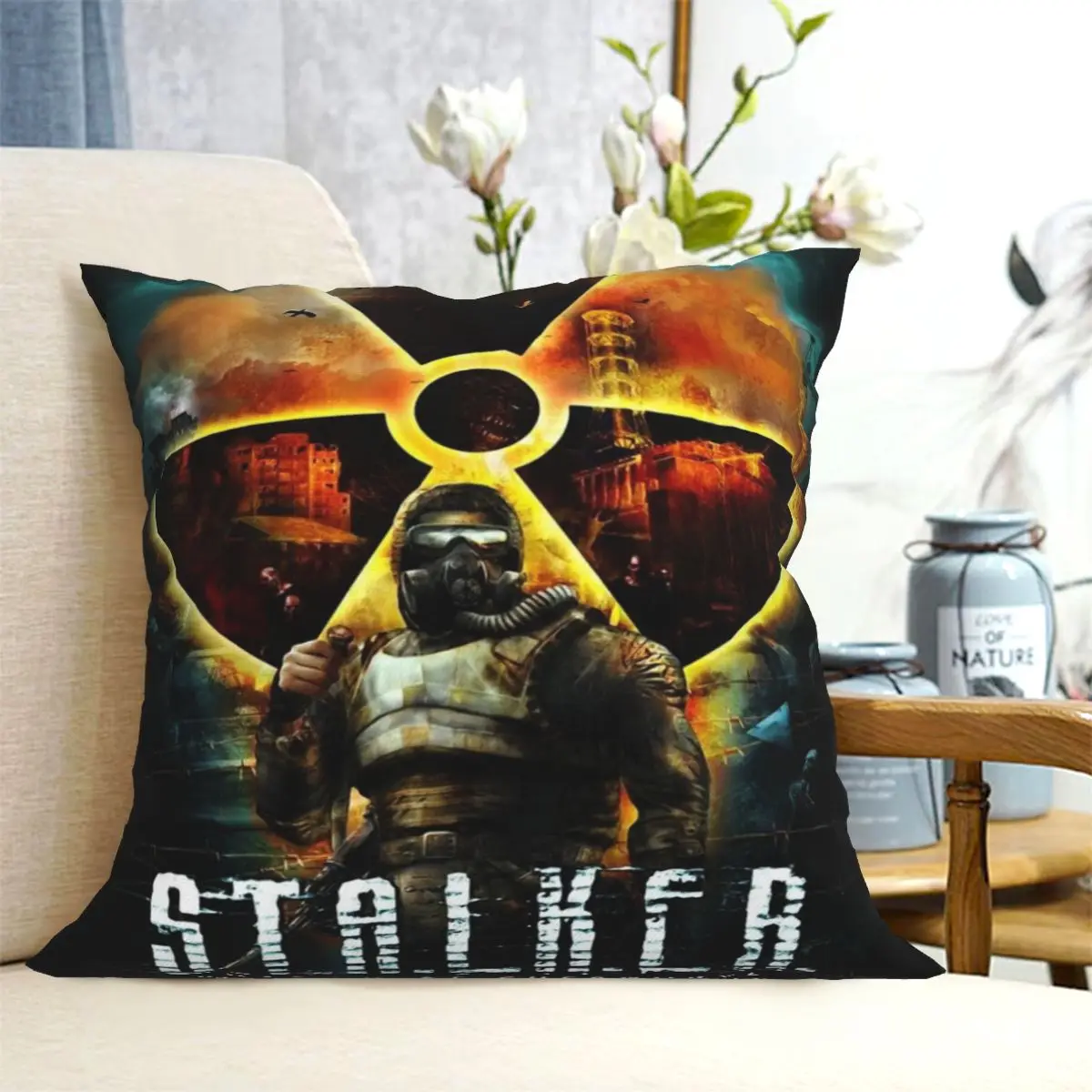 S.T.A.L.K.E.R. 2 Heart Of Chornobyl 9 Cushion Pillow Cover Bedroom Large Size Vintage Sofa Zipper Pillow Cover Customizable