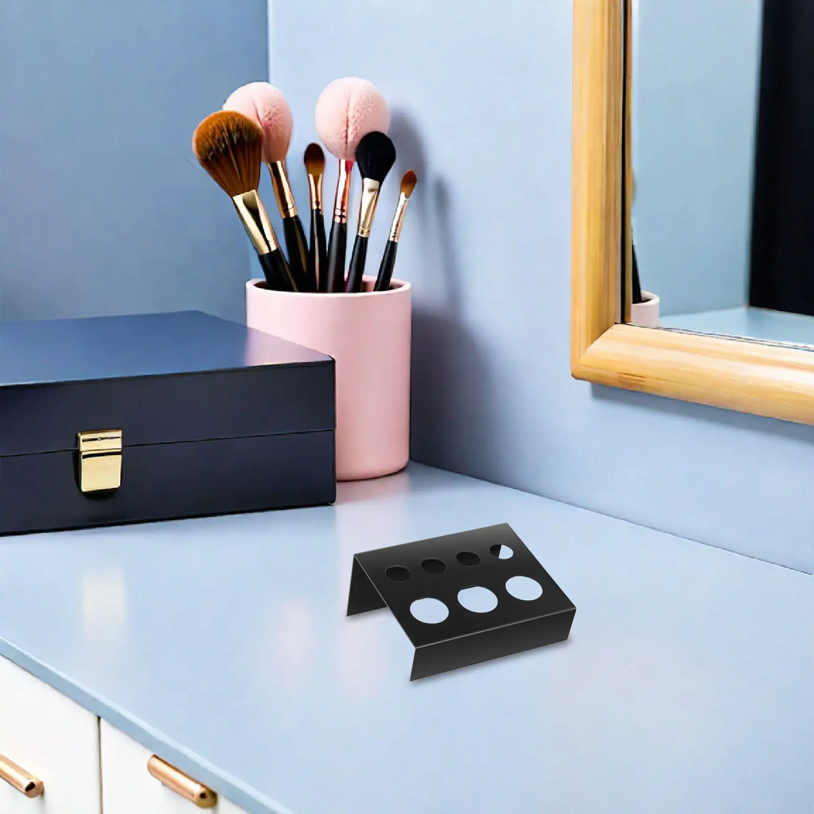 5Pcs Heavy-Duty Iron Pigment Cup Bracket 7-Slot Tattoo Paint Holder Rack for Ink Mixing Stand Makeup Tools Organizer Portable