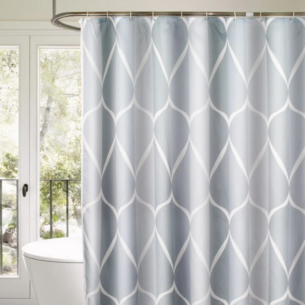 

1Set Waterproof Shower Curtain Polyester Bathroom Curtain for Modern Home Decor Machine Washable Mildew Resistant Fresh Natural