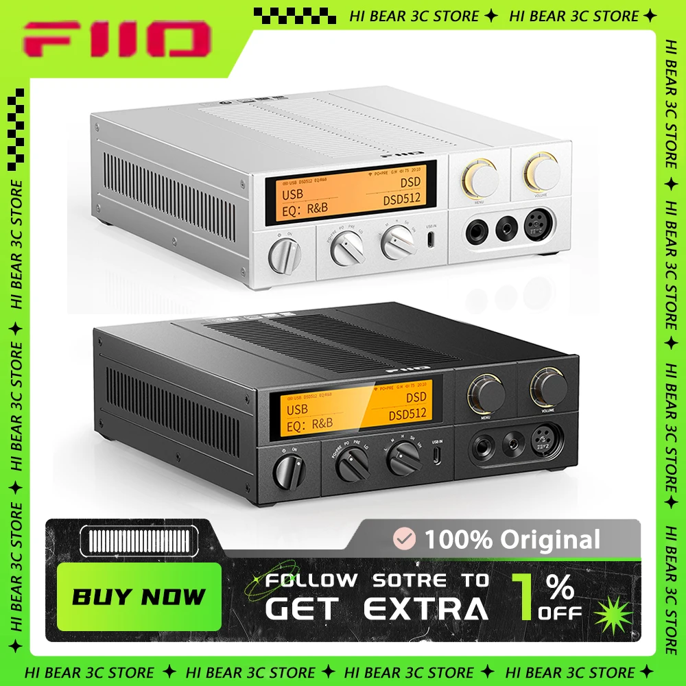 FiiO K17 DSD Decoding Desktop all-in-one Headphones Power Amplifier HIFI Hi-Res Decoder AK4191+AK4499EX*2 DAC Chips Customized