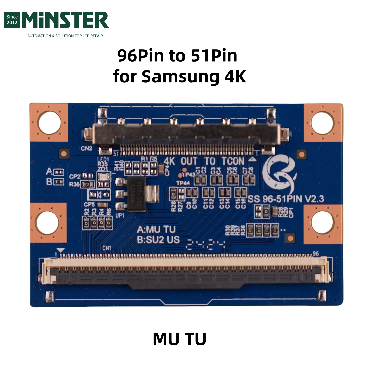 96 Pin to 51 Pin LVDS Converter Adapter Board Card Plate For Samsung 4K LCD LED TV Screen Matrix Display Panel Repair