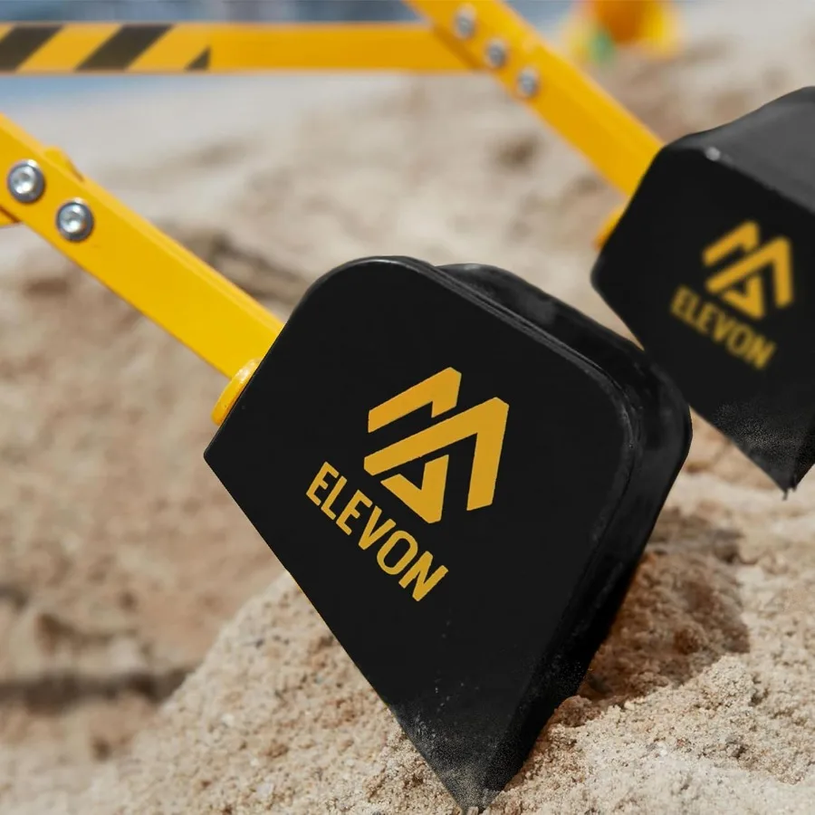 Koparka z piaskiem, zabawka do jeżdżenia, zabawki plażowe, zabawka do piaskownicy na zewnątrz, koparka stalowa, dźwig obrotowy 360 stopni z podstawą stabilizującą.