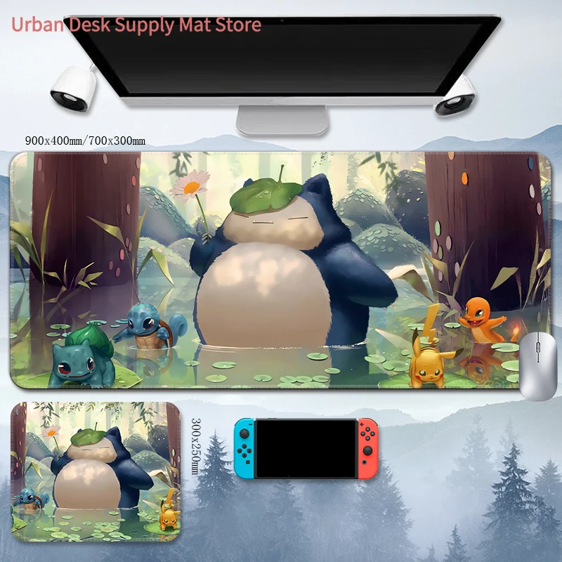

Glitch Snorlax Mouse Pad Pattern Non-Slip Desk Mat for Gamers Kids Home