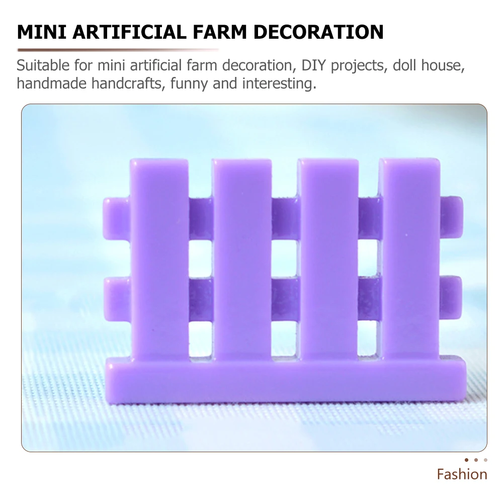 

24 Pcs Gardening and Landscaping Small Ornaments Decor Fence Toy Mini Decorative Miniature Fences Resin Landscape