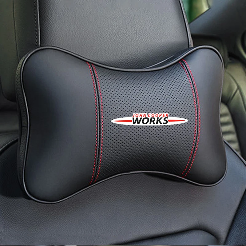 2PCS Car Headrest Neck Pillow Auto Car Neck Cushion Memory Foam for Mini Works CooperS JCW One F56 R55 R56 R60 Car Accessories