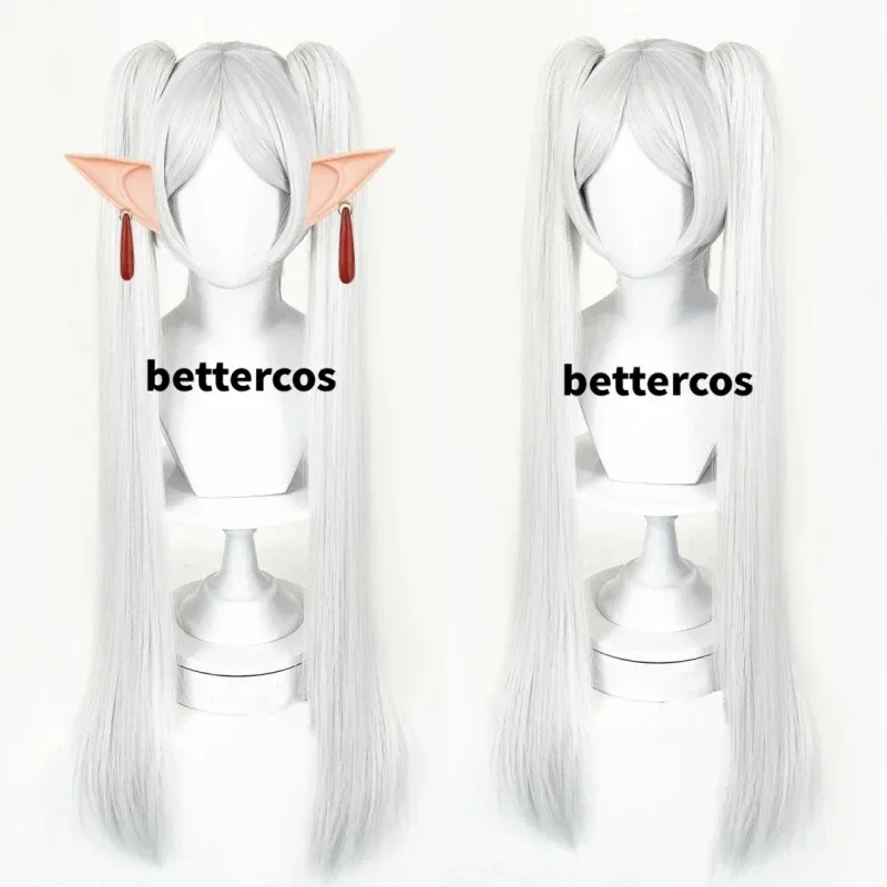

NewAnime At The Funeral Frieren Cosplay Wig Long Silver White Double Ponytail Wigs Heat Resistant Synthetic Wigs20255;h'