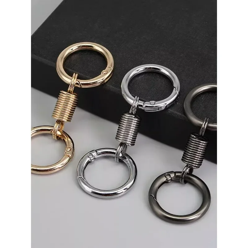 10pcs Keychain New spring double ring waist hanging high-end pendant Electric vehicle keychain