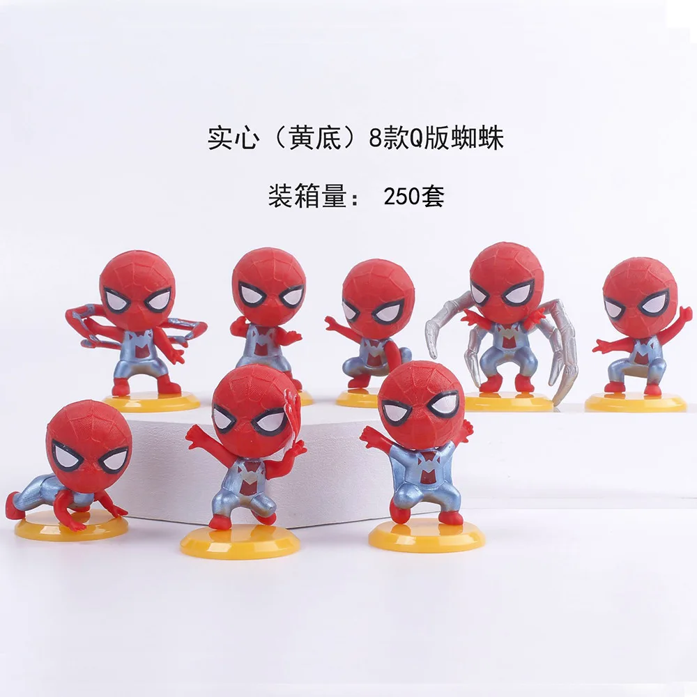 8pcs/Set Spiderman Cartoon Action Figure Toys Cute PVC Figurine Model for Kids Toy Doll Bedroom Car Accessories Decoration Gifts