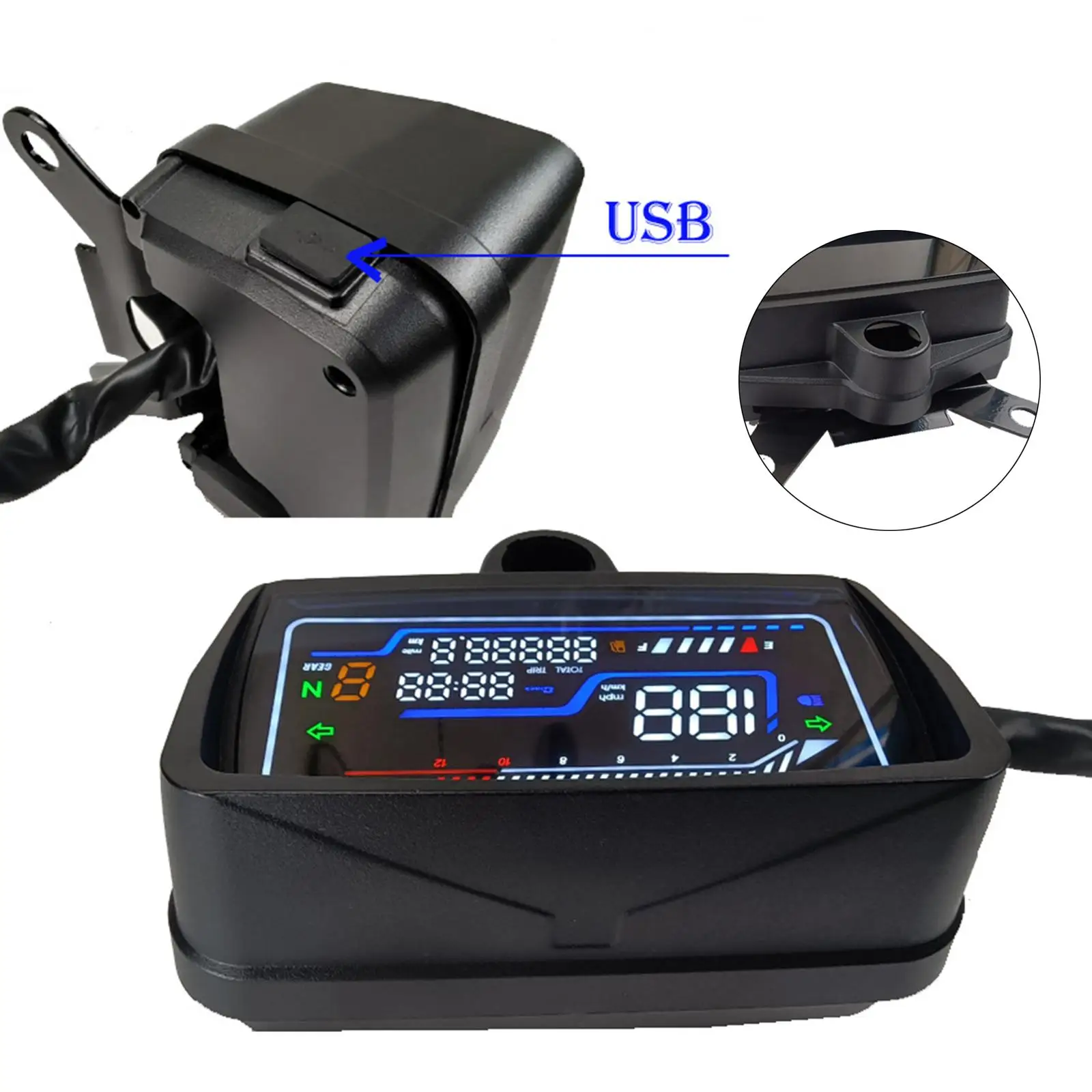 Anti Glare Motorcycle Speedometer Digital Meter Gear Display Multifunction Panel for Urban Riders
