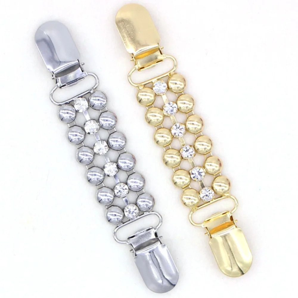 1 Piece Rhinestone Pearl Sweater Shawl Clips Cardigan Collar Dress Shirt Clip Waist Back Cinch Brooch for Women Girl Clothing
