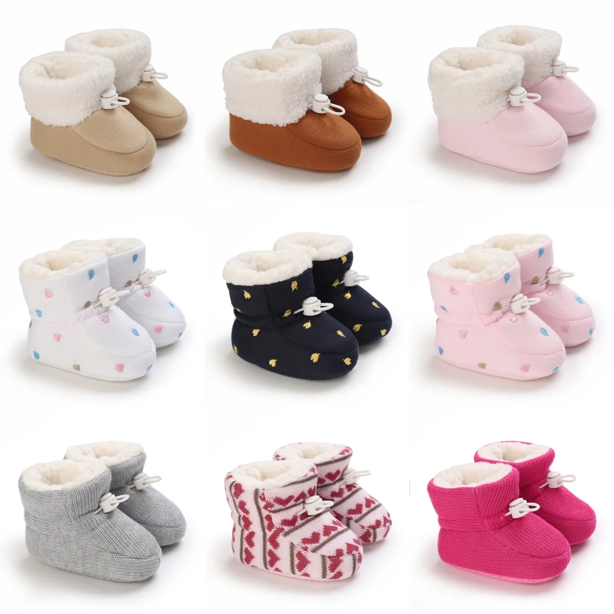 Winter Newborn Baby Cotton Booties Non-Slip Sole Toddler Boys Girls First Walkers Infant Warm Snow Boots 0-18Months  ﻿