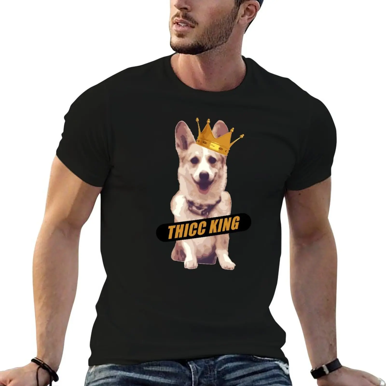 Cheddar, Thicc King T-Shirt blanks Short sleeve tee mens t shirts casual stylish