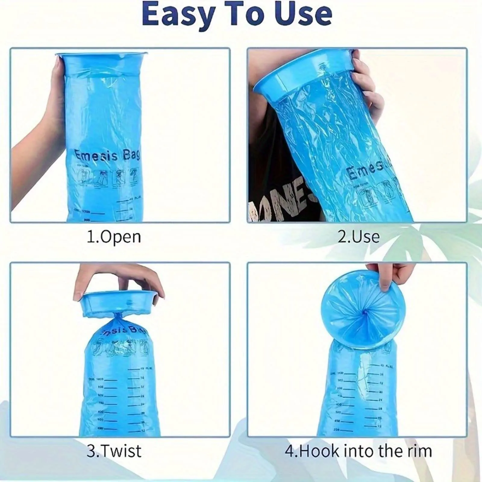10 Pcs Disposable Vomit Bag Portable Disposable Bags for Car, Travel and Use, Portable Motion Bags for Adults and Kids