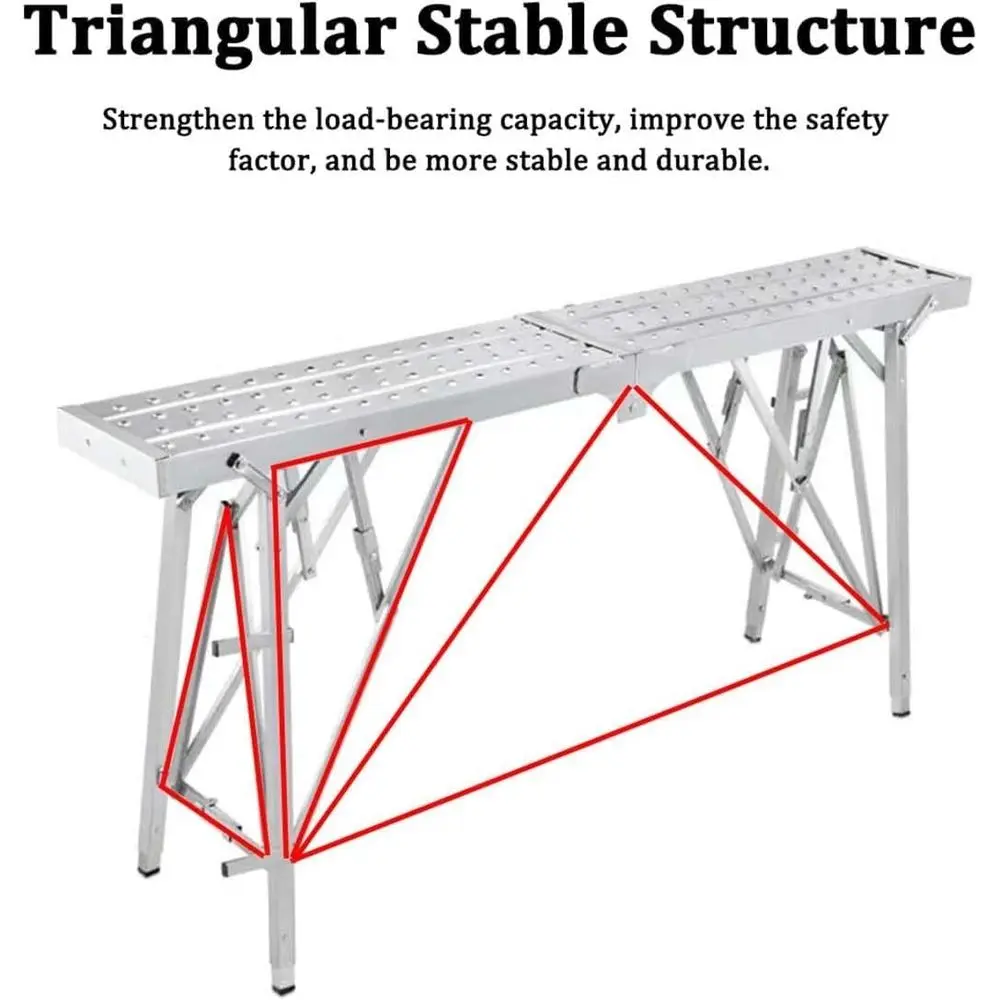 Adjustable Step Ladder for Indoor Use: Portable Scaolding Platform for Cleaning, Decorating, and More